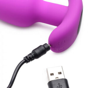 21x Silicone Butt Plug With Remote - Purple