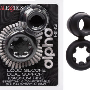 Alpha Liquid Silicone Dual Support Magnum Ring - Black