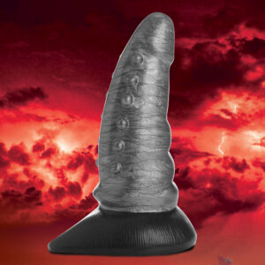 Beastly Tapered Bumpy Silicone Dildo - Silver