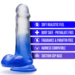 B Yours - Stella Blue - 6 Inch Dildo - Blue