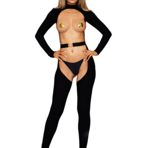Bodystocking and Belt Dmnd - One Size - Black