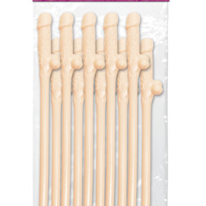 Bachelorette Party Favors - Dicky Sipping Straws - Light - 10 Piece