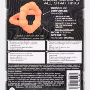 Alpha Liquid Silicone All Star Ring - Orange