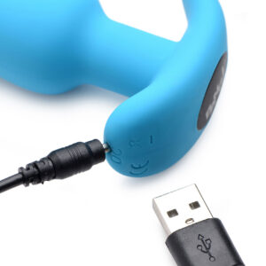 21x Silicone Butt Plug With Remote - Blue