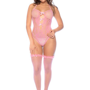 Blush Reverie Fishnet Bodysuit - Os - Bubblegum Pink