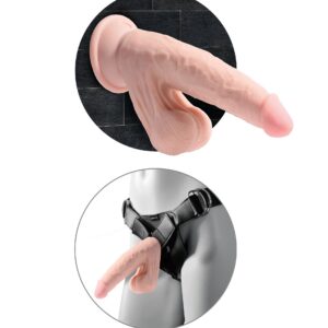 9 Inch Triple Density Cock With Swinging Balls - Light