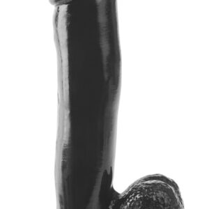 Basix Rubber Works 12 Inch Dong With Suction Cup - Black